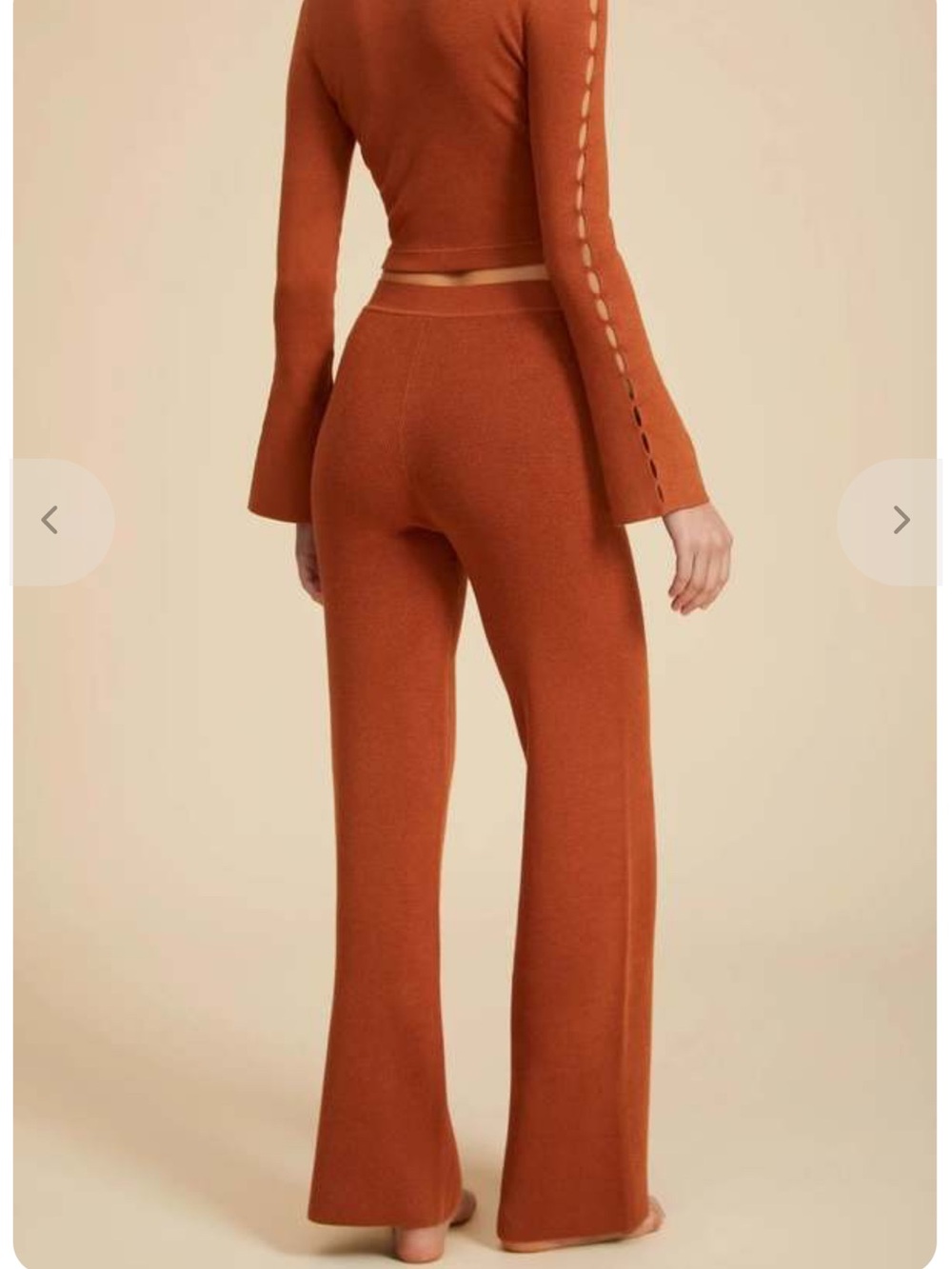 Live The Process Mission Fig Matching Knit Set Cutout Cardigan + Flare Pants